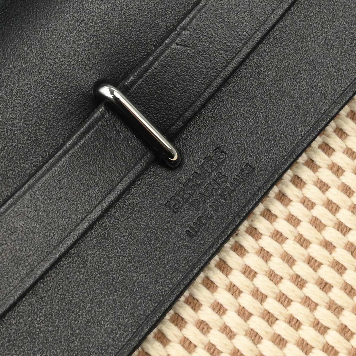 Hermes Black Natural Toile Officier GM Herbag TPM 2 in 1 Shoulder Bag