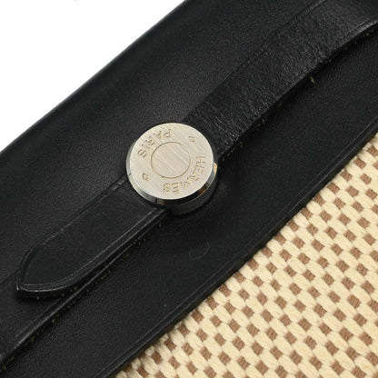 Hermes Black Natural Toile Officier GM Herbag TPM 2 in 1 Shoulder Bag
