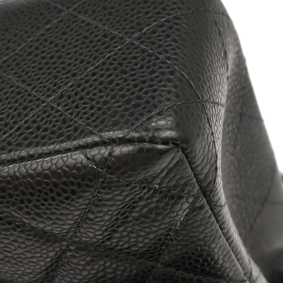 Chanel 2000-2002 Black Caviar Skin Medium Classic Double Flap Shoulder Bag