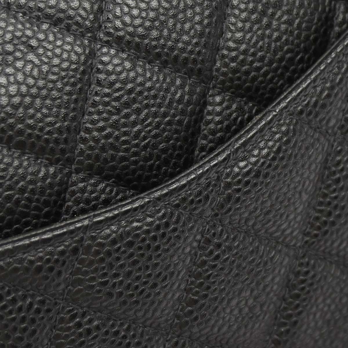 Chanel 2000-2002 Black Caviar Skin Medium Classic Double Flap Shoulder Bag