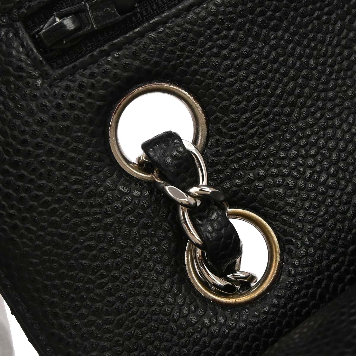 Chanel 2000-2002 Black Caviar Skin Medium Classic Double Flap Shoulder Bag