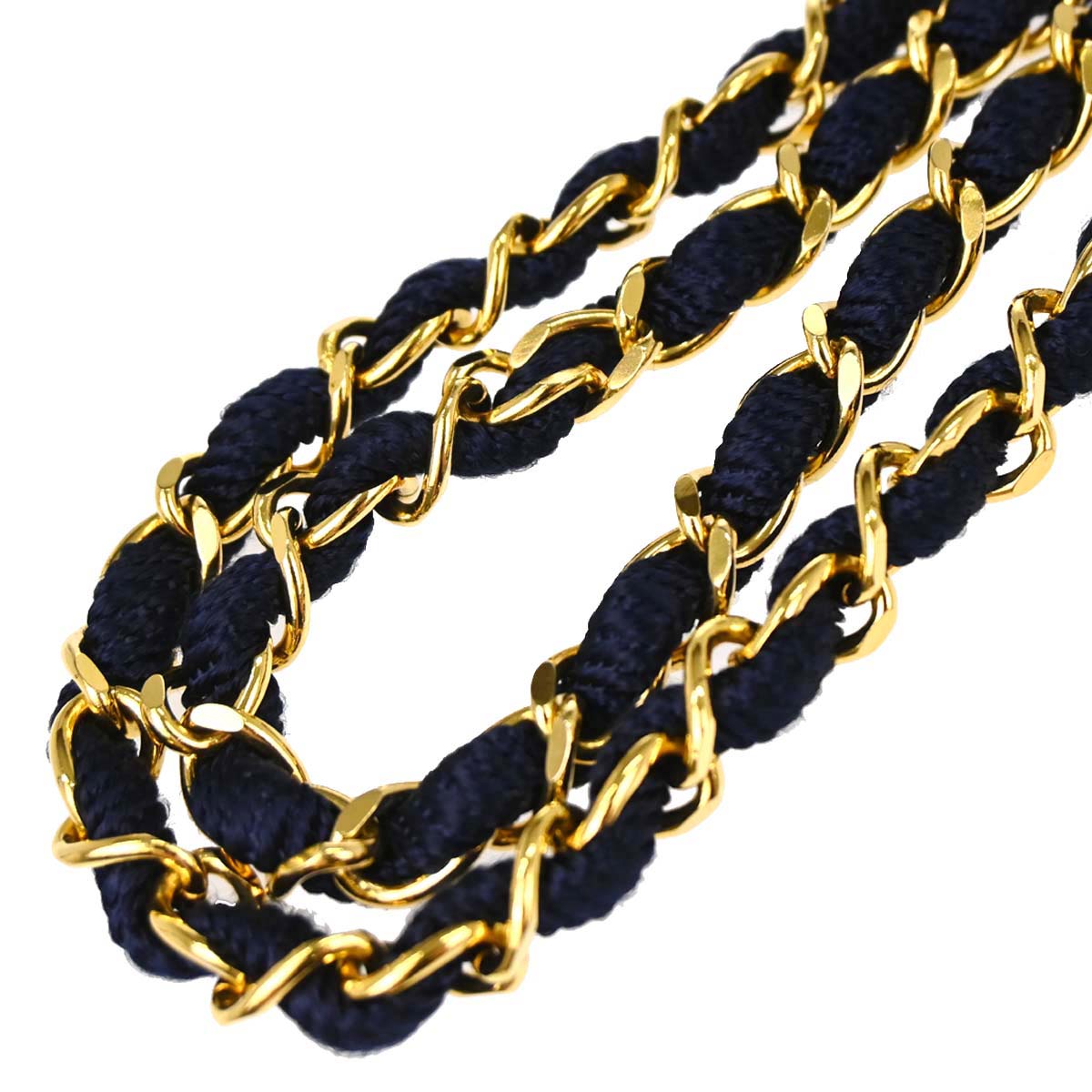 Chanel Blue Velvet Chain Handbag