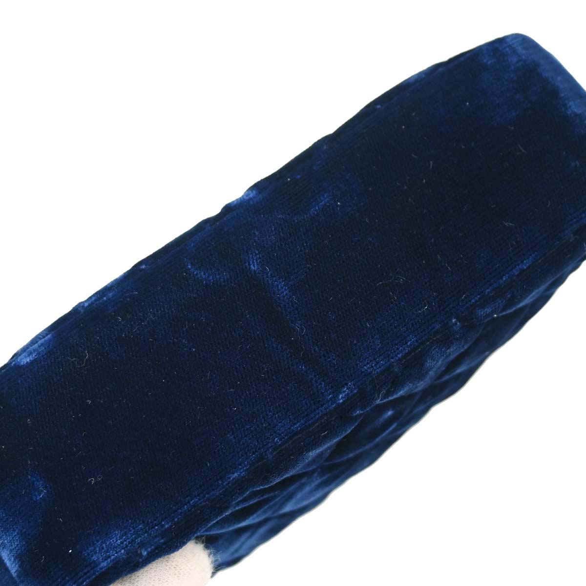 Chanel Blue Velvet Chain Handbag