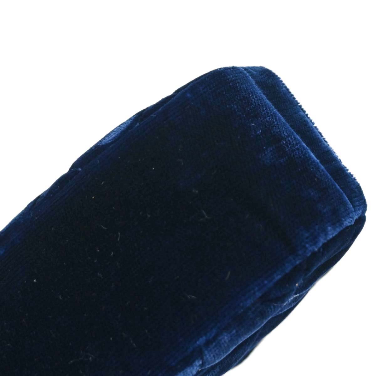 Chanel Blue Velvet Chain Handbag