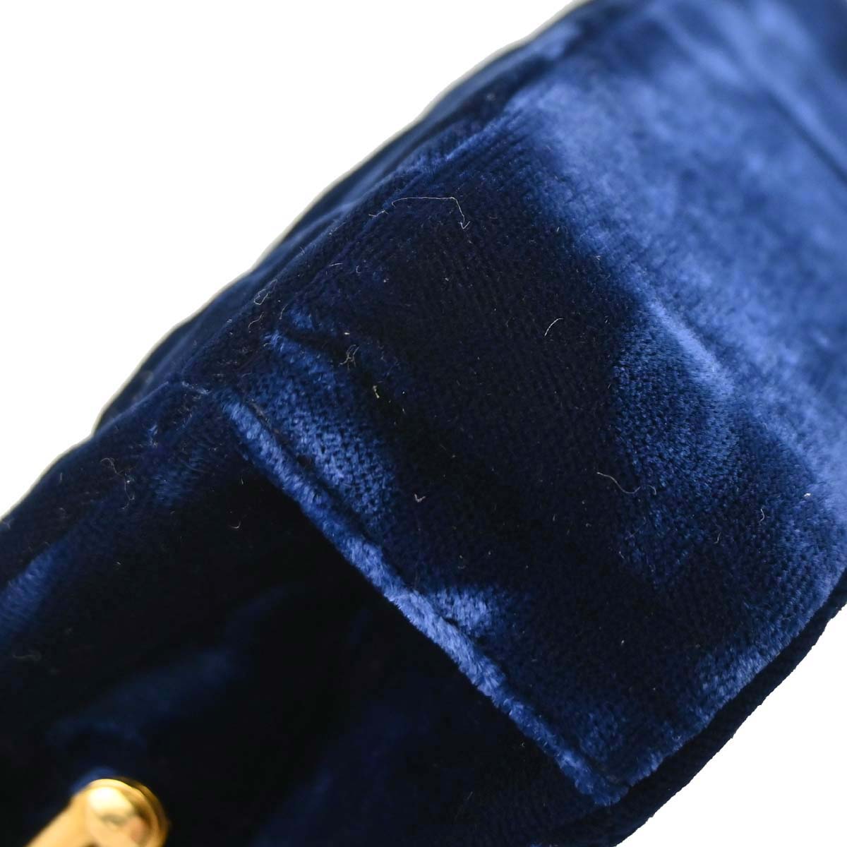 Chanel Blue Velvet Chain Handbag