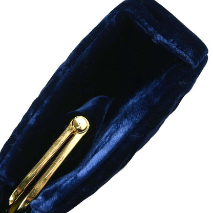 Chanel Blue Velvet Chain Handbag