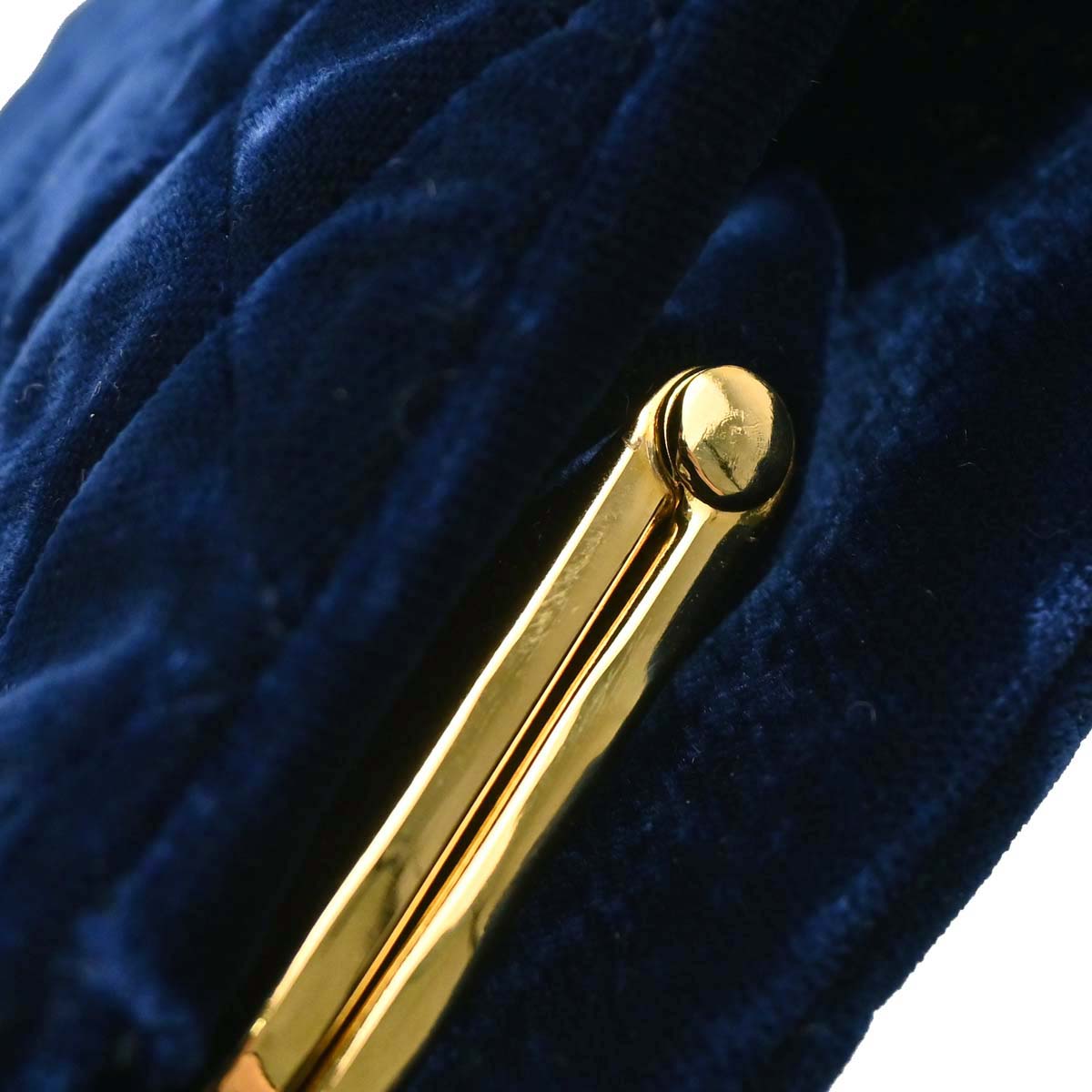 Chanel Blue Velvet Chain Handbag