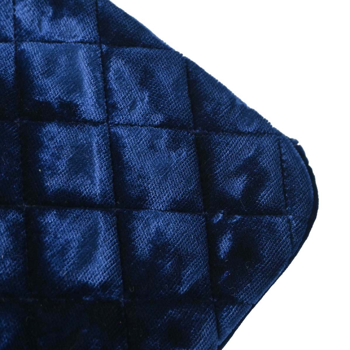 Chanel Blue Velvet Chain Handbag