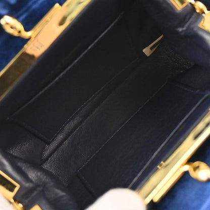 Chanel Blue Velvet Chain Handbag