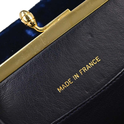 Chanel Blue Velvet Chain Handbag
