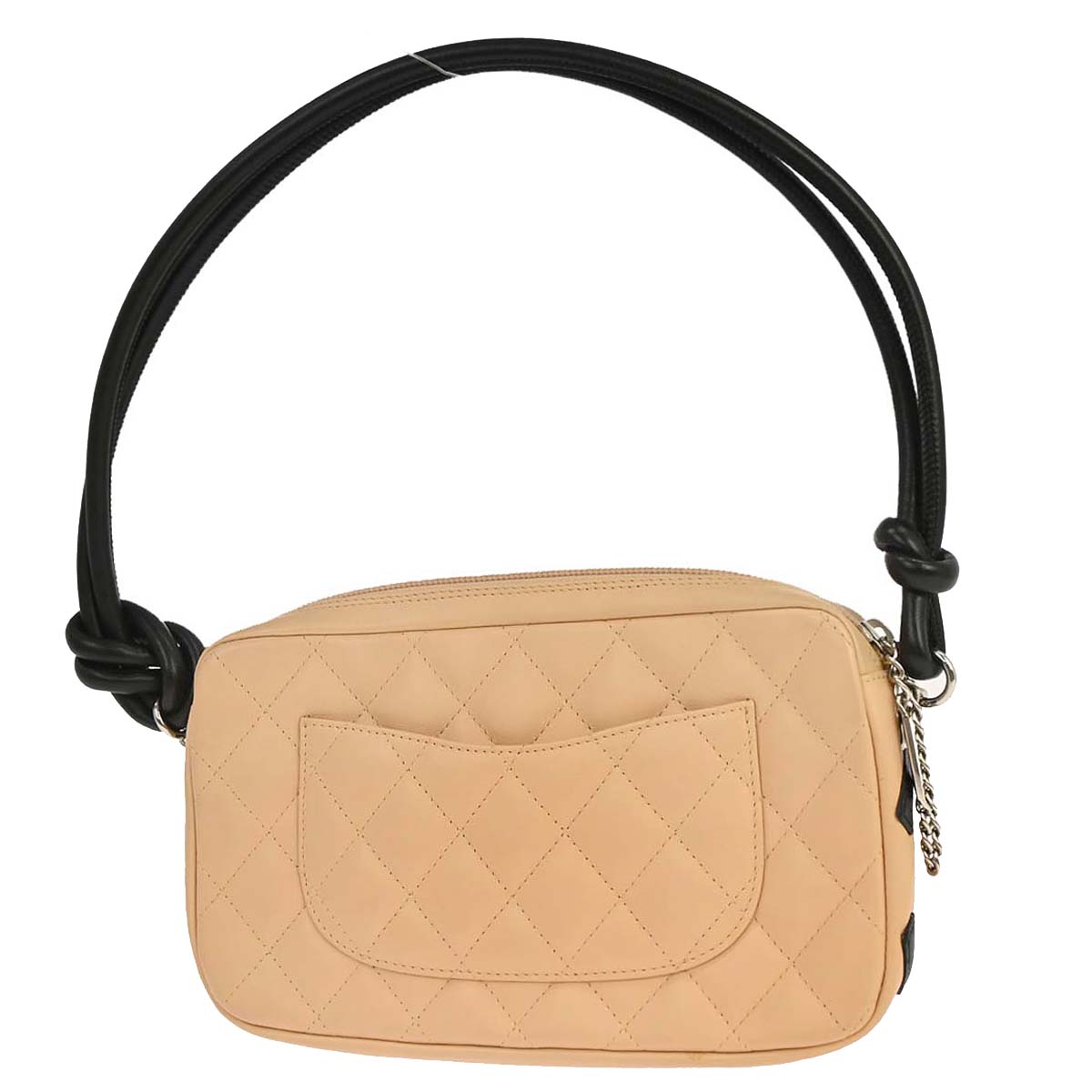 Chanel 2005-2006 Beige Black Calfskin Cambon Ligne Handbag