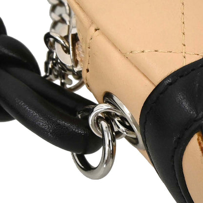 Chanel 2005-2006 Beige Black Calfskin Cambon Ligne Handbag