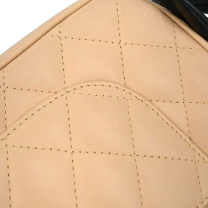 Chanel 2005-2006 Beige Black Calfskin Cambon Ligne Handbag