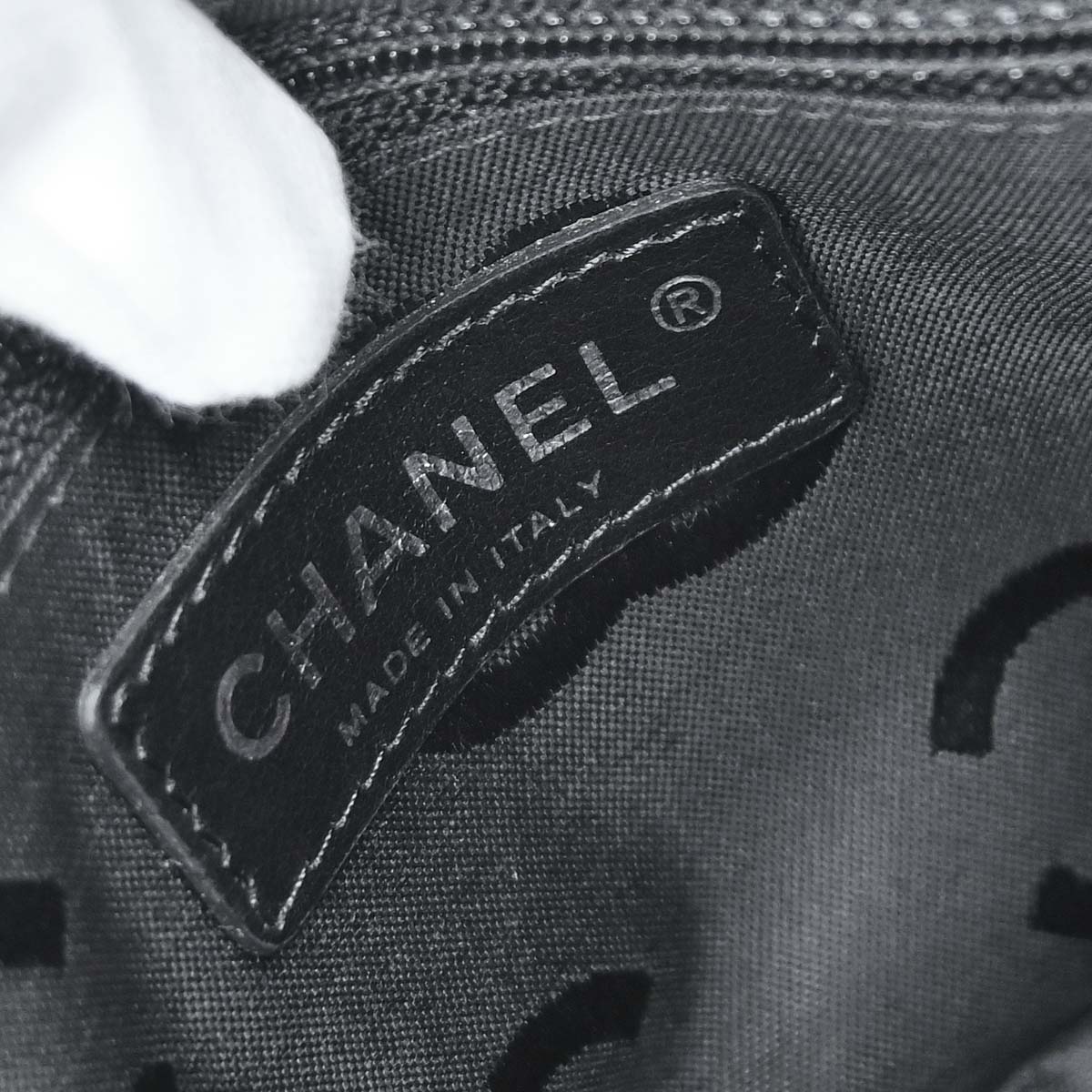 Chanel 2005-2006 Beige Black Calfskin Cambon Ligne Handbag