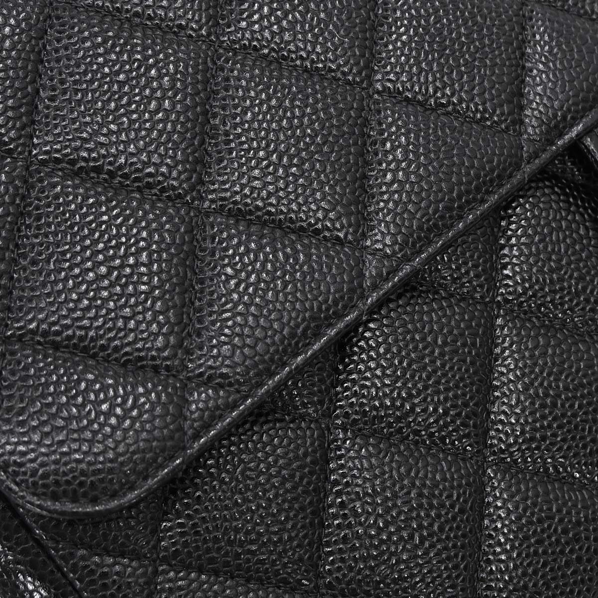 Chanel 2000-2002 Black Caviar Skin Jumbo Classic Flap Shoulder Bag