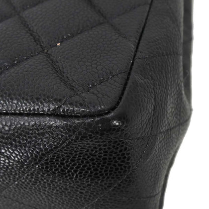 Chanel 2000-2002 Black Caviar Skin Jumbo Classic Flap Shoulder Bag