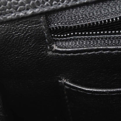 Chanel 2000-2002 Black Caviar Skin Jumbo Classic Flap Shoulder Bag