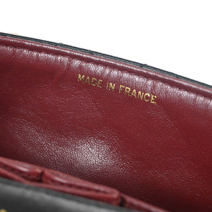 Chanel 1989-1991 Black Lambskin Turnlock Mini Full Flap Shoulder Bag