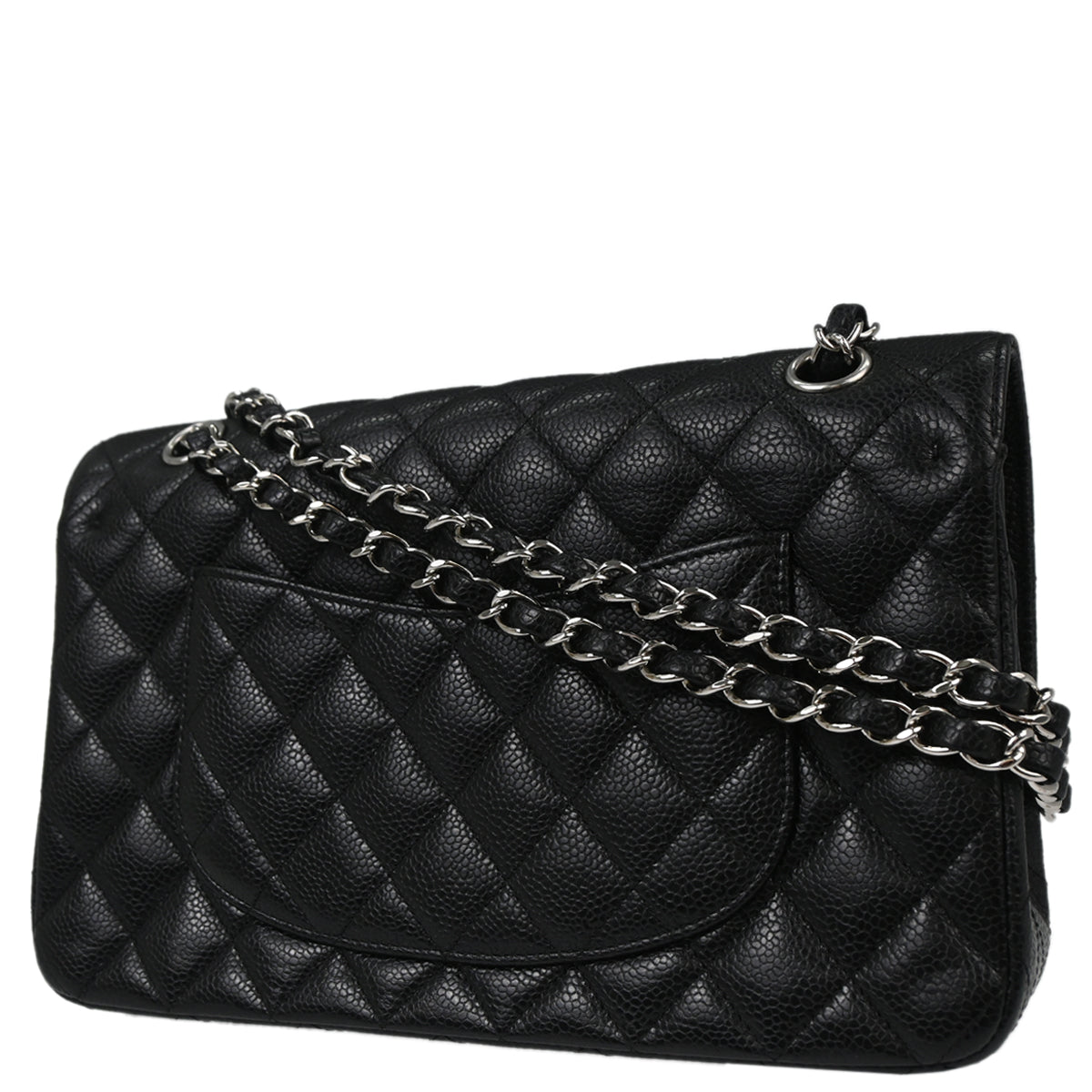 Chanel Black Caviar Skin Medium Classic Double Flap Shoulder Bag