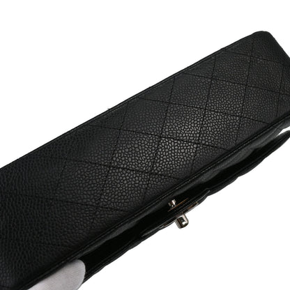Chanel Black Caviar Skin Medium Classic Double Flap Shoulder Bag