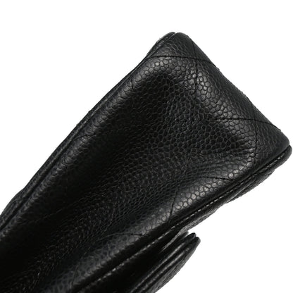 Chanel Black Caviar Skin Medium Classic Double Flap Shoulder Bag