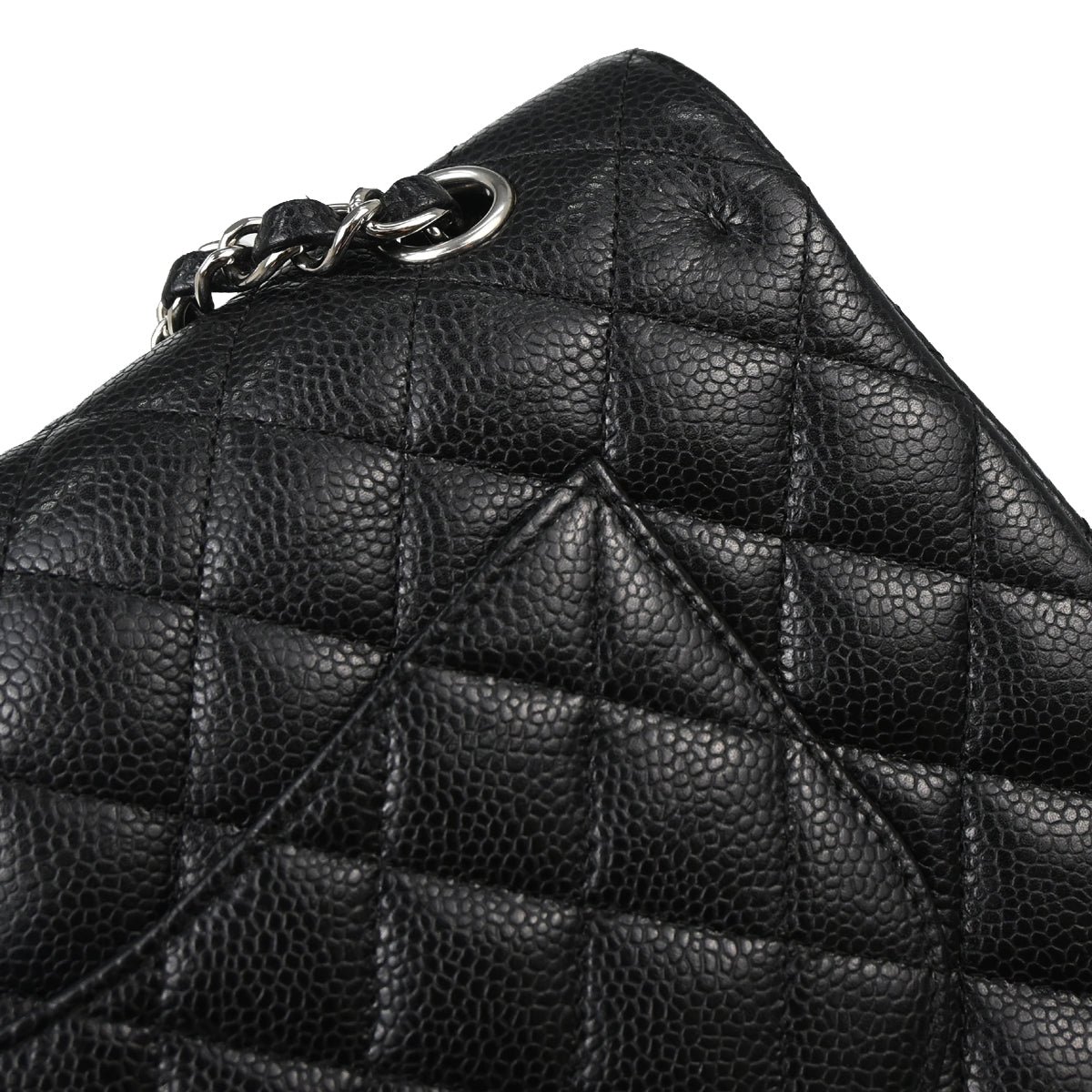 Chanel Black Caviar Skin Medium Classic Double Flap Shoulder Bag