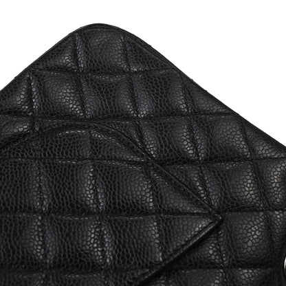 Chanel Black Caviar Skin Medium Classic Double Flap Shoulder Bag
