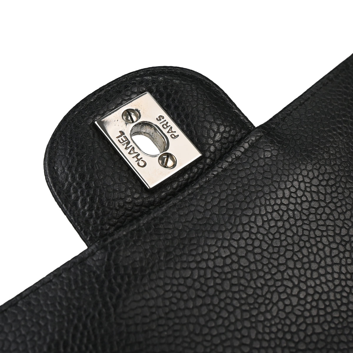 Chanel Black Caviar Skin Medium Classic Double Flap Shoulder Bag