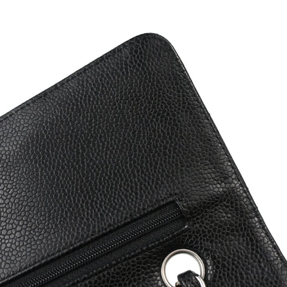 Chanel Black Caviar Skin Medium Classic Double Flap Shoulder Bag