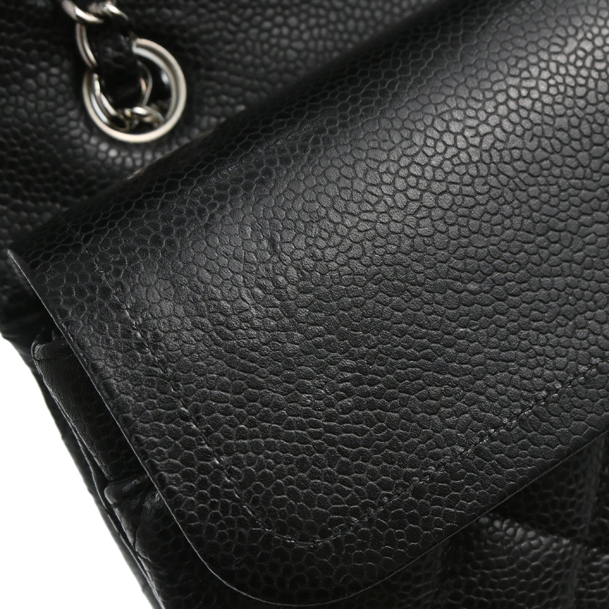 Chanel Black Caviar Skin Medium Classic Double Flap Shoulder Bag