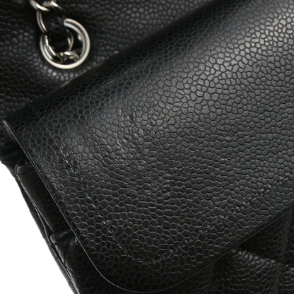 Chanel Black Caviar Skin Medium Classic Double Flap Shoulder Bag