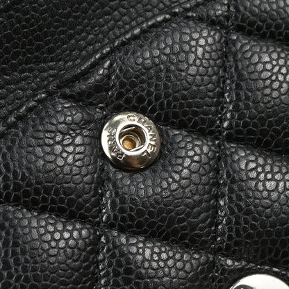 Chanel Black Caviar Skin Medium Classic Double Flap Shoulder Bag