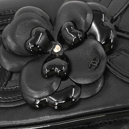 Chanel 2005-2006 Black Lambskin Choco Bar Camellia Handbag