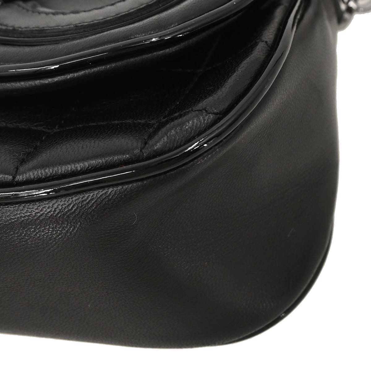 Chanel 2005-2006 Black Lambskin Choco Bar Camellia Handbag