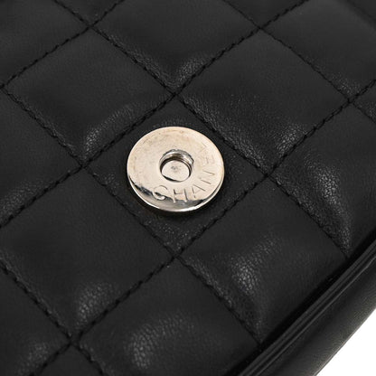 Chanel 2005-2006 Black Lambskin Choco Bar Camellia Handbag