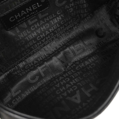 Chanel 2005-2006 Black Lambskin Choco Bar Camellia Handbag