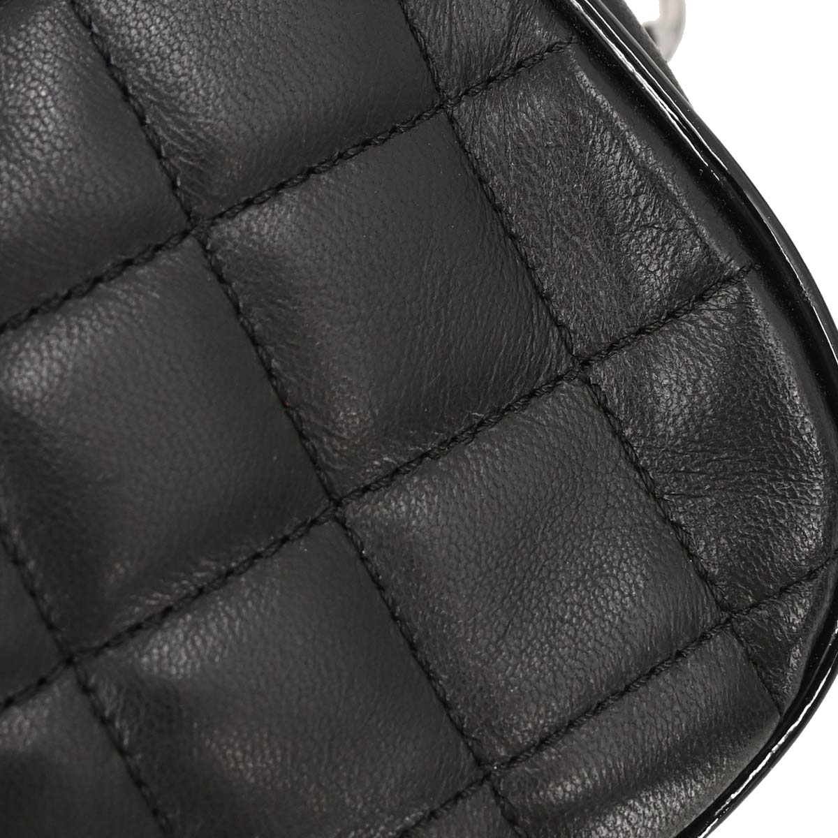 Chanel 2005-2006 Black Lambskin Choco Bar Camellia Handbag