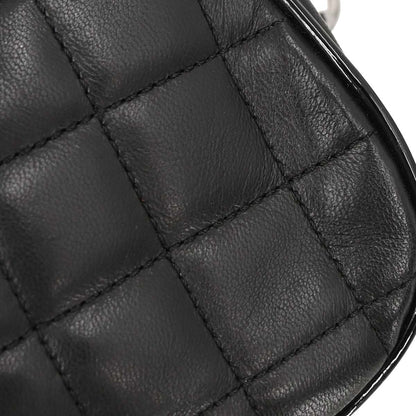 Chanel 2005-2006 Black Lambskin Choco Bar Camellia Handbag