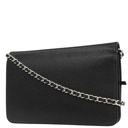Chanel 2012-2013 Black Caviar Skin Timeless WOC Wallet on Chain Shoulder Bag