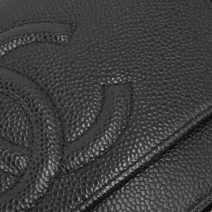 Chanel 2012-2013 Black Caviar Skin Timeless WOC Wallet on Chain Shoulder Bag