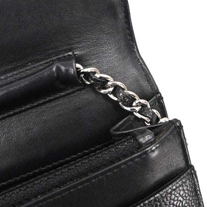 Chanel 2012-2013 Black Caviar Skin Timeless WOC Wallet on Chain Shoulder Bag