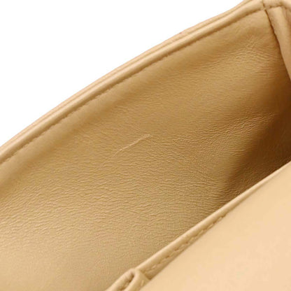 Chanel 1989-1991 Beige Lambskin Small Classic Double Flap Shoulder Bag