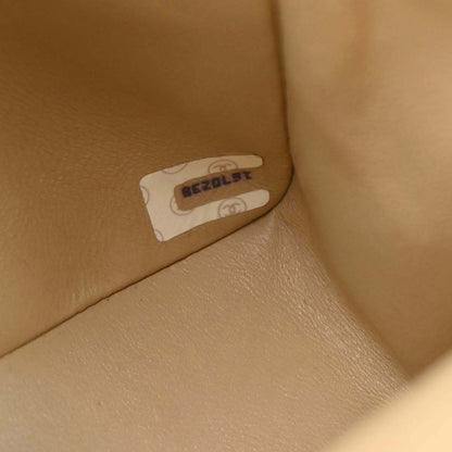 Chanel 1989-1991 Beige Lambskin Small Classic Double Flap Shoulder Bag
