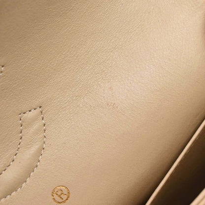 Chanel 1989-1991 Beige Lambskin Small Classic Double Flap Shoulder Bag