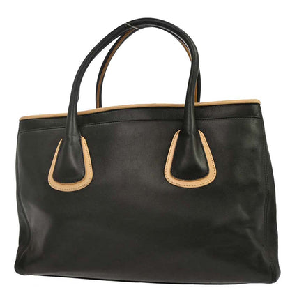 Chanel 2008-2009 Black Beige Lambskin Executive Cerf Tote Bag