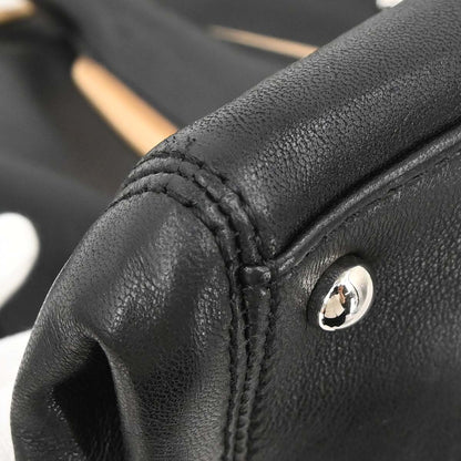 Chanel 2008-2009 Black Beige Lambskin Executive Cerf Tote Bag