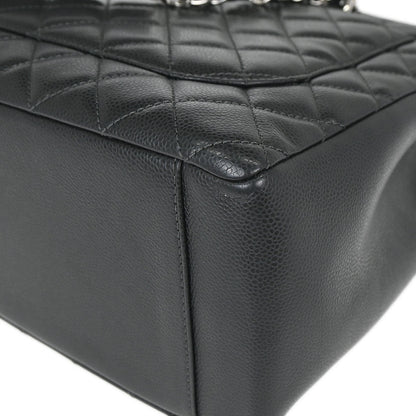 Chanel 2013-2014 Gray Caviar Skin Grand Shopping Tote GST Chain Handbag