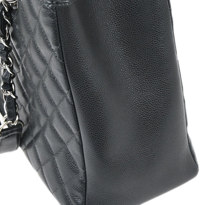 Chanel 2013-2014 Gray Caviar Skin Grand Shopping Tote GST Chain Handbag