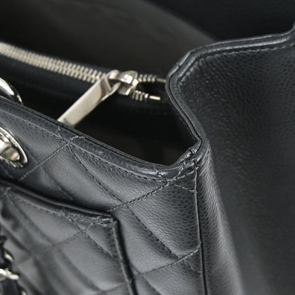 Chanel 2013-2014 Gray Caviar Skin Grand Shopping Tote GST Chain Handbag