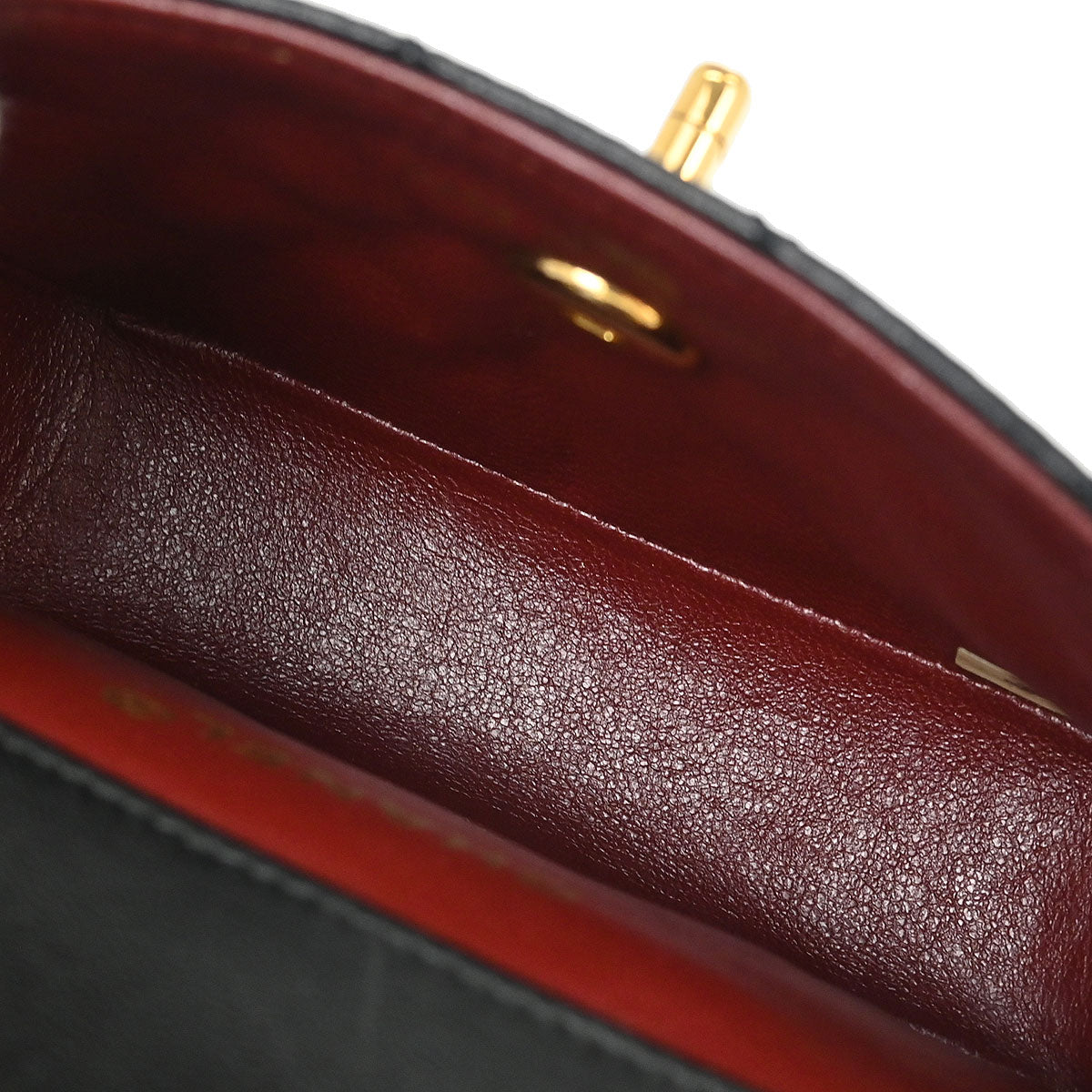 Chanel 1989-1991 Black Lambskin Straight Flap Shoulder Bag
